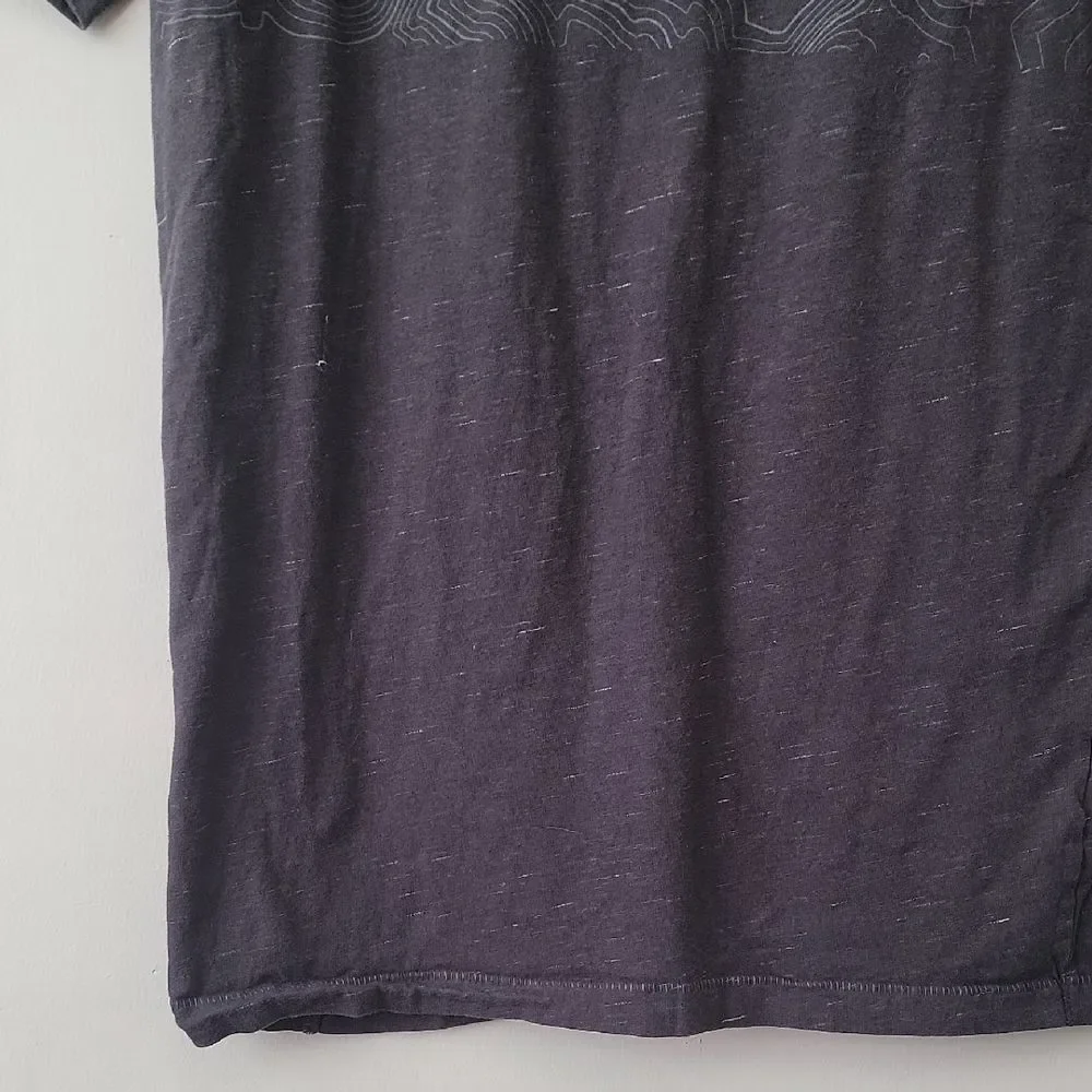 The North Face Charcoal Topographic Short Sleeve Tee Black Size S Gorpcore